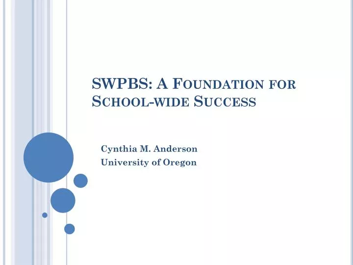 swpbs a foundation for school wide success