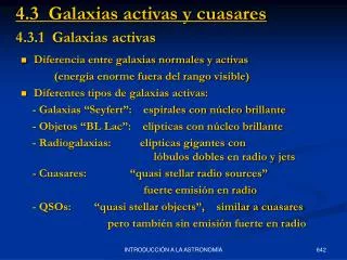 4.3.1 Galaxias activas