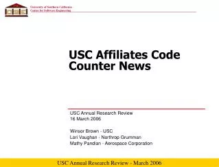 USC Affiliates Code Counter News