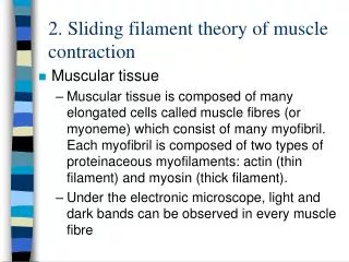 2. Sliding filament theory of muscle contraction