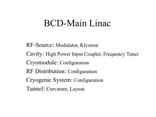 BCD-Main Linac