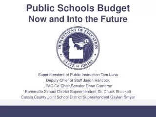 Public Schools Budget Now and Into the Future