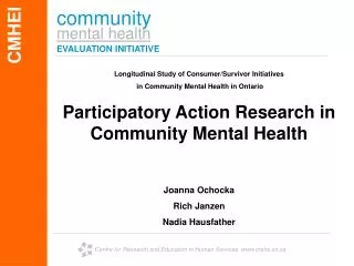 community mental health EVALUATION INITIATIVE