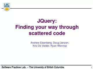 JQuery: Finding your way through scattered code