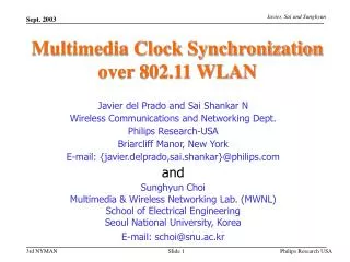 Multimedia Clock Synchronization over 802.11 WLAN
