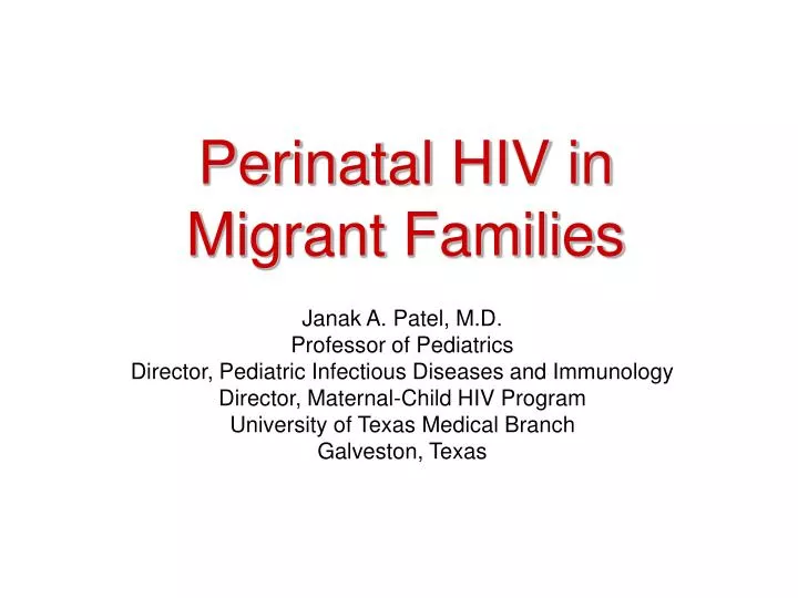 perinatal hiv in migrant families