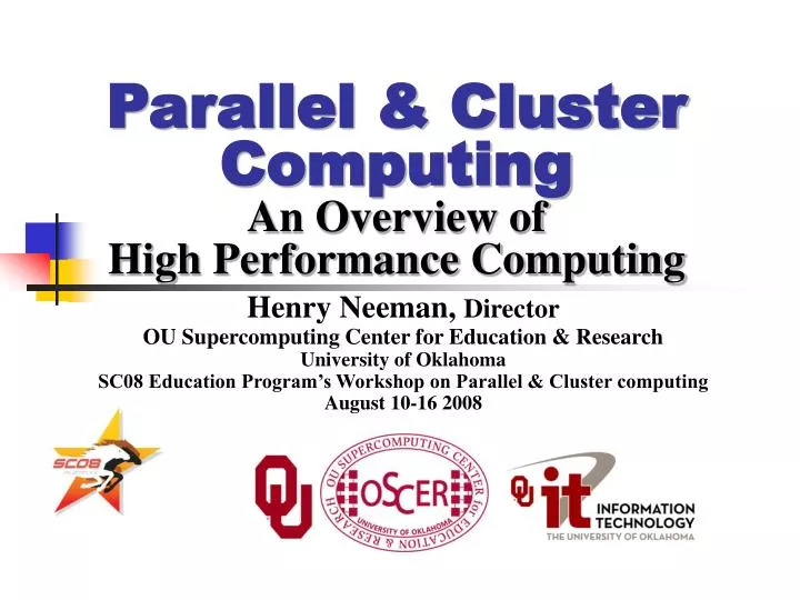 parallel cluster computing an overview of high performance computing