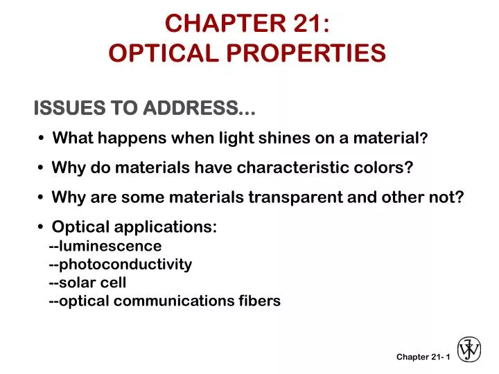 chapter 21 optical properties