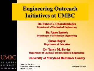 Engineering Outreach Initiatives at UMBC