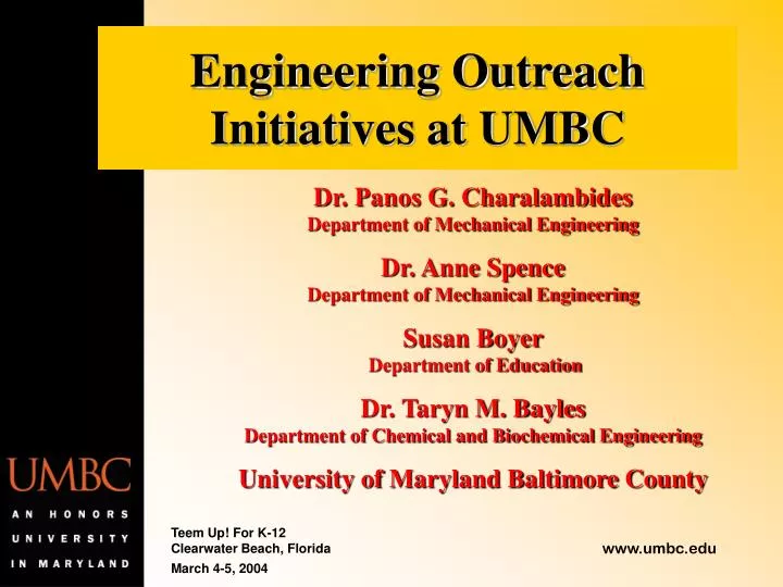 engineering outreach initiatives at umbc
