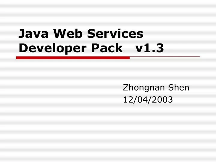 java web services developer pack v1 3