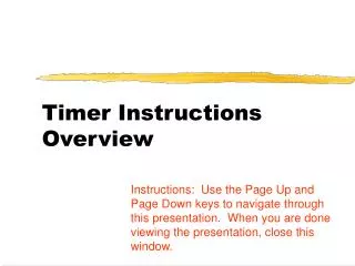 Timer Instructions Overview
