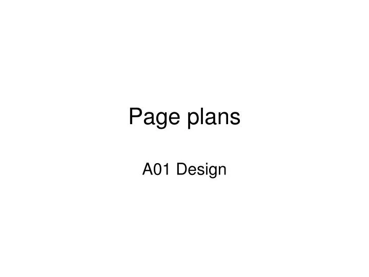 page plans
