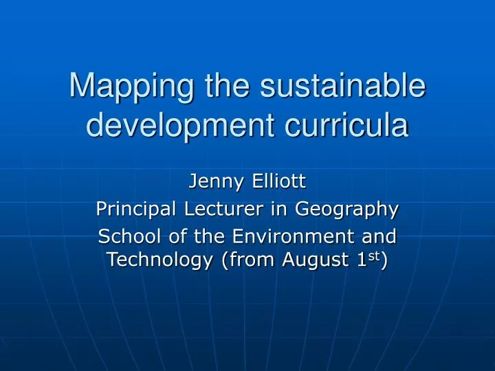 mapping the sustainable development curricula