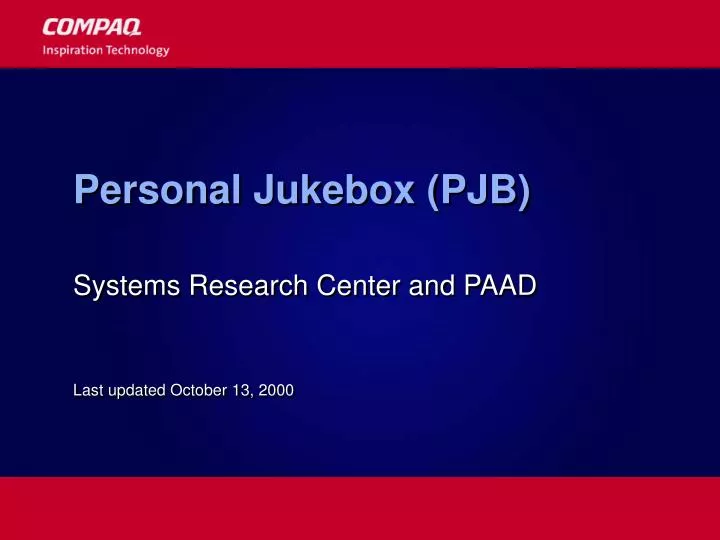 personal jukebox pjb