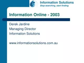 Information Online - 2003