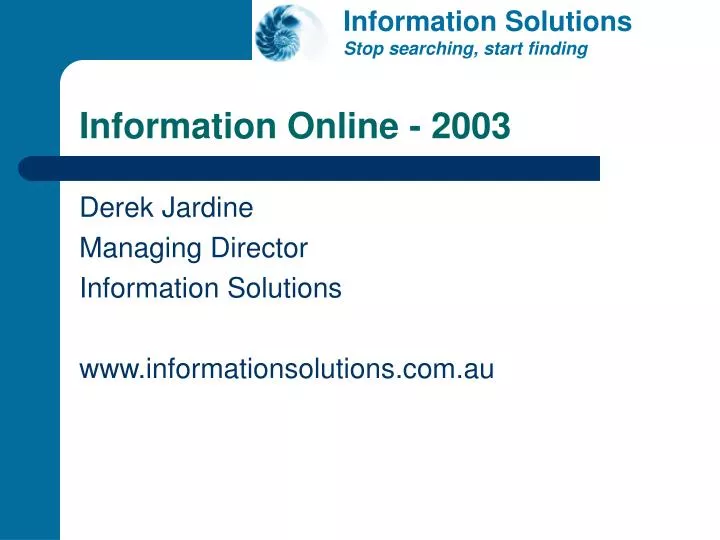 information online 2003