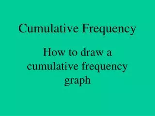 Cumulative Frequency