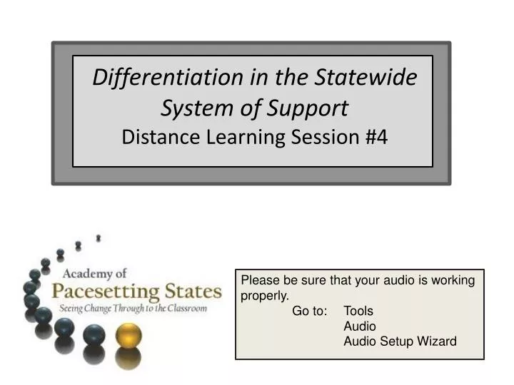 differentiation in the statewide system of support distance learning session 4