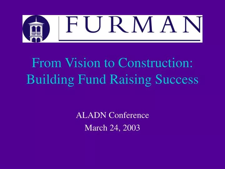 from vision to construction building fund raising success