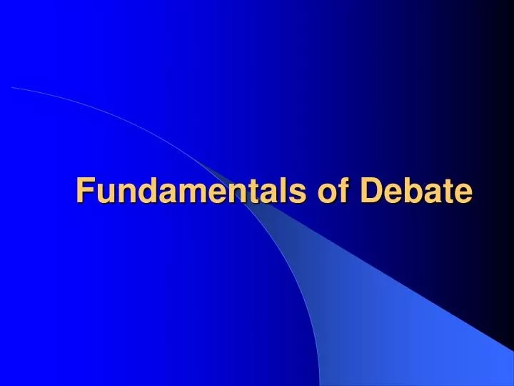 fundamentals of debate