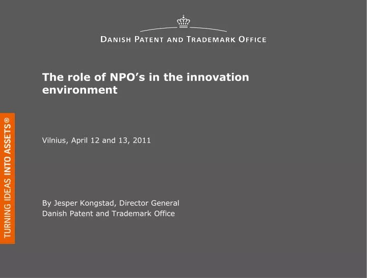 the role of npo s in the innovation environment