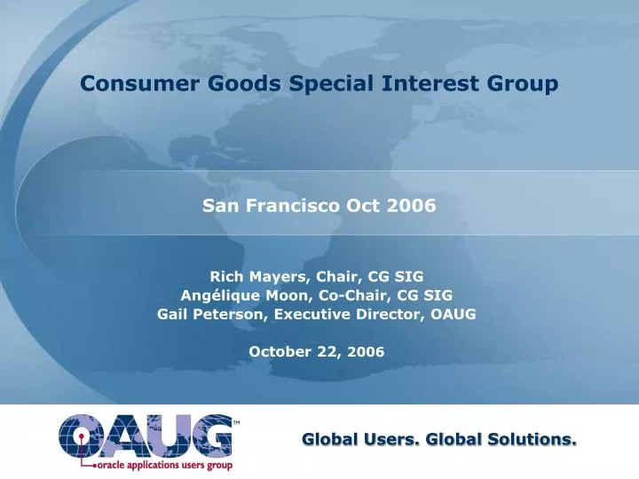 consumer goods special interest group