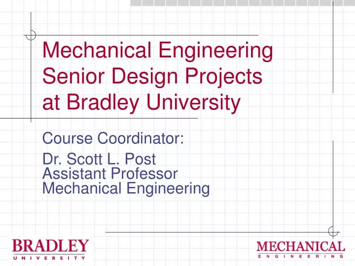 mechanical engineering senior design projects at bradley university