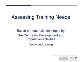 Assessing Training Needs