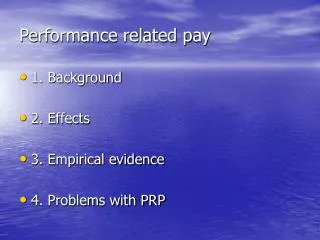 Performance related pay