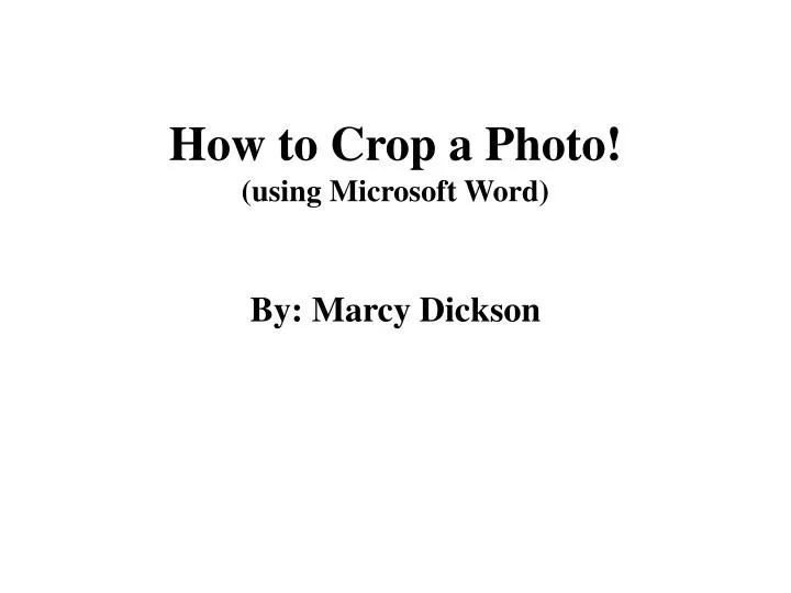 how to crop a photo using microsoft word