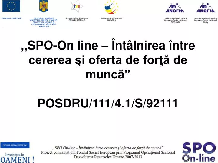 spo on line nt lnirea ntre cererea i oferta de for de munc posdru 111 4 1 s 92111