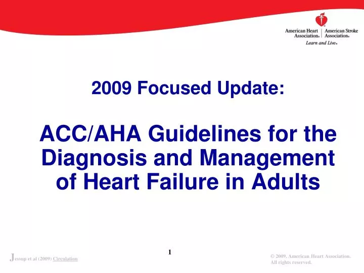 2009 focused update acc aha guidelines for the diagnosis and management of heart failure in adults
