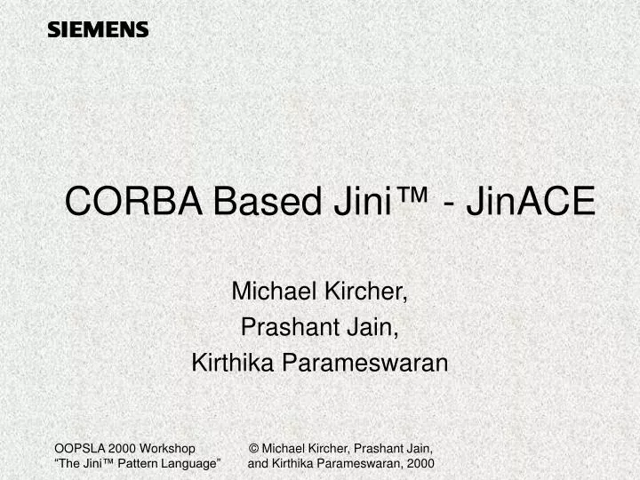 corba based jini jinace