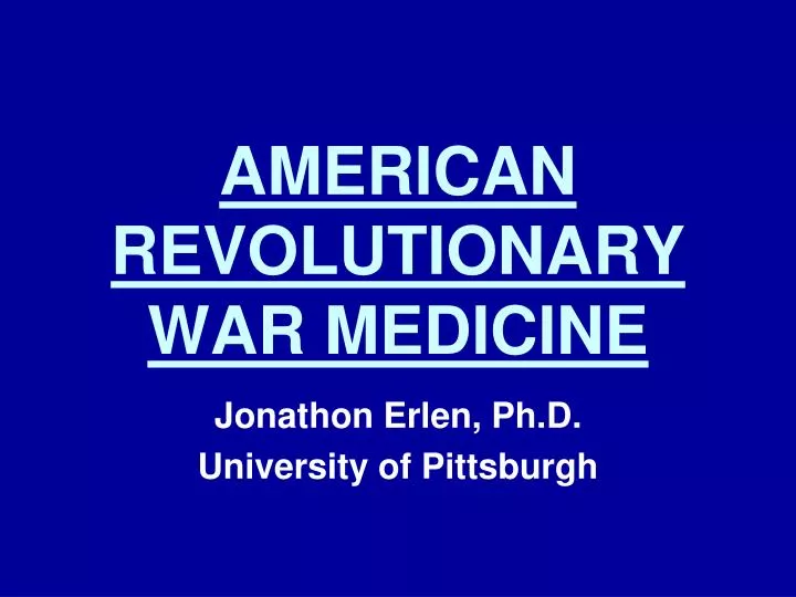 american revolutionary war medicine