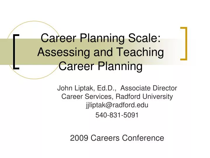career planning scale assessing and teaching career planning