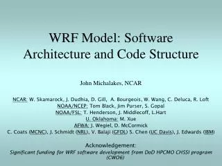 WRF Model: Software Architecture and Code Structure