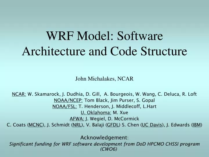 wrf model software architecture and code structure