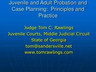 Juvenile and Adult Probation and Case Planning: Principles and Practice