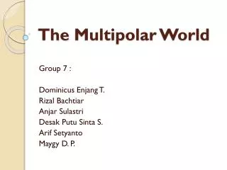 the multipolar world
