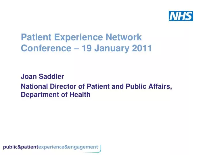 patient experience network conference 19 january 2011
