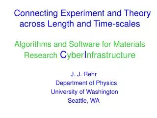 Connecting Experiment and Theory across Length and Time-scales Algorithms and Software for Materials Research C yber I