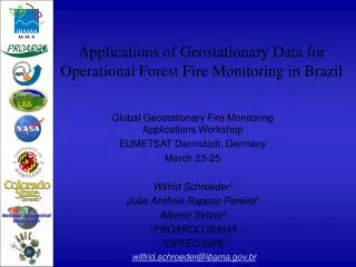 Applications of Geostationary Data for Operational Forest Fire Monitoring in Brazil