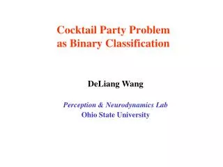 Cocktail Party Problem as Binary Classification