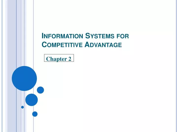 information systems for competitive advantage