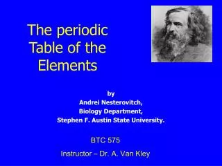 The periodic Table of the Elements