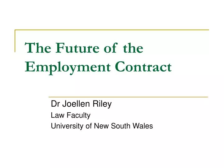 the future of the employment contract
