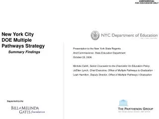 New York City DOE Multiple Pathways Strategy