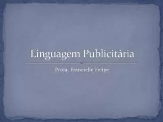 linguagem publicit ria