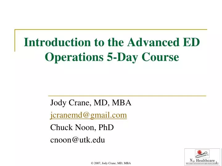 introduction to the advanced ed operations 5 day course